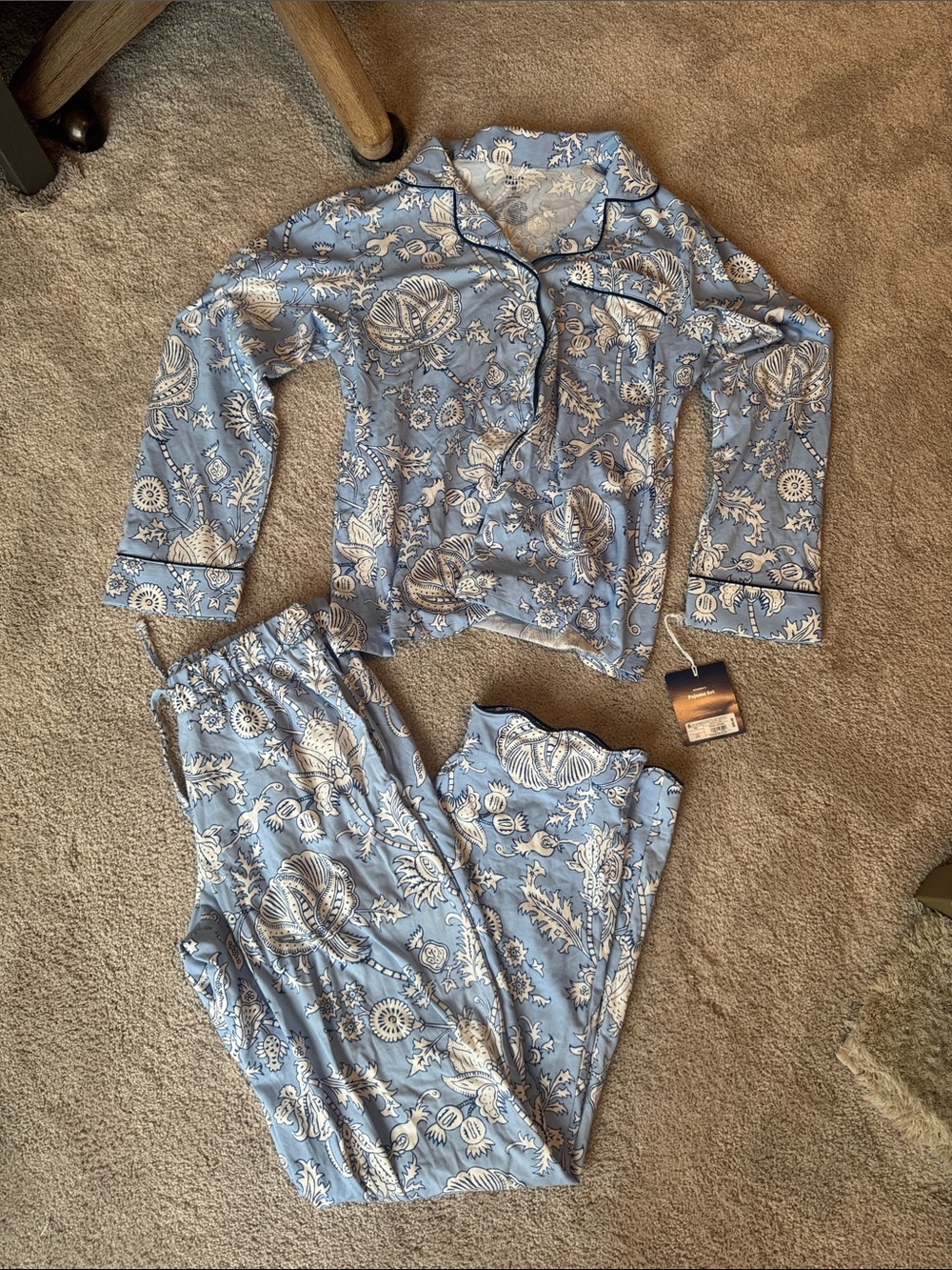 Roller Rabbit Light Blue Floral Pajama Set